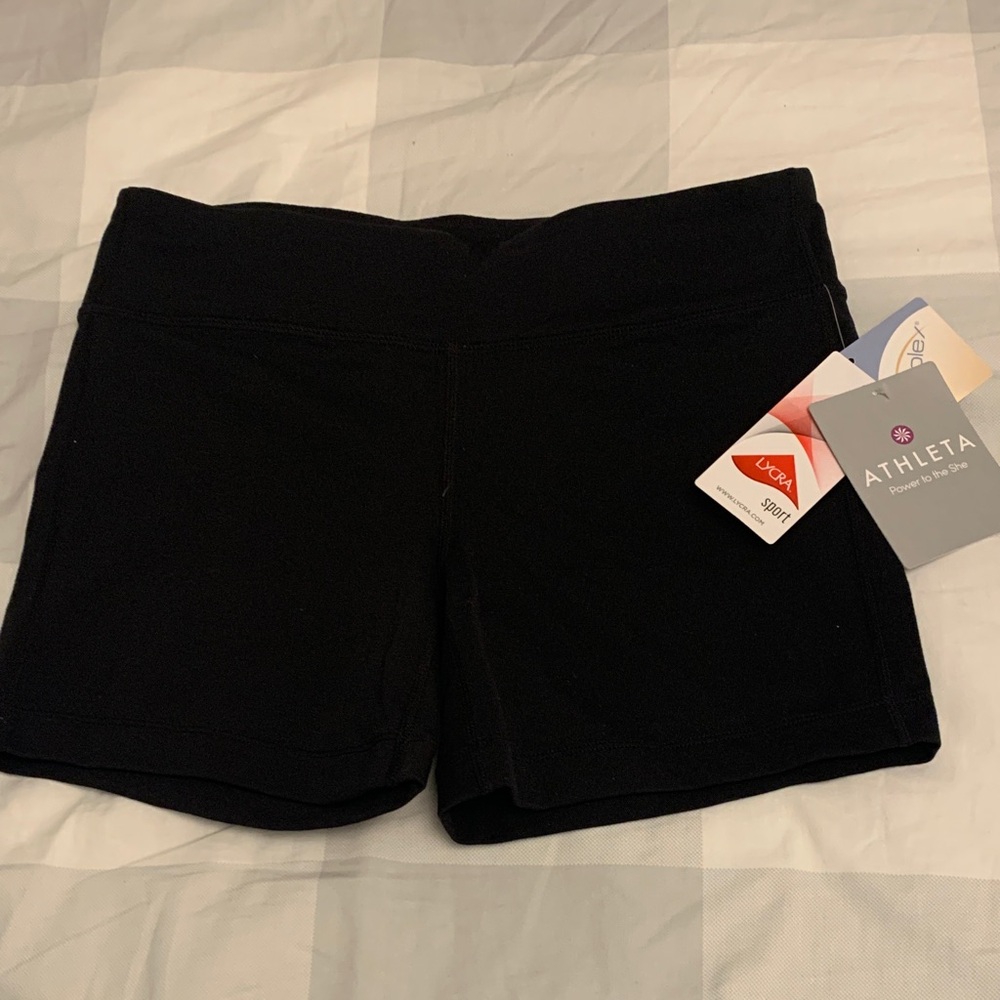 Athleta Black Athletic Shorts with Wide Waistband NWT
